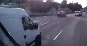 VIDEO: Dash cam captures moment van driver on phone hits lorry 