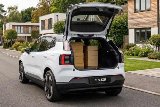 Rear cargo area of Volvo EX30 Cargo van